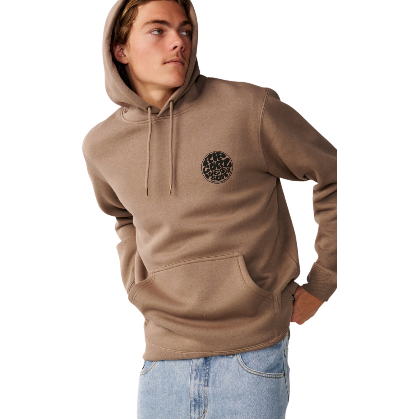 2026 Rip Curl Da Uomo Tuta Icon Cappuccio CFEGM9 - Walnut